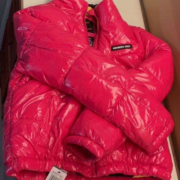 Members Only Nickelodeon Shiny Fuchsia Puffer Jacket NWT    FREE SHIPPING! - Picture 4 of 15